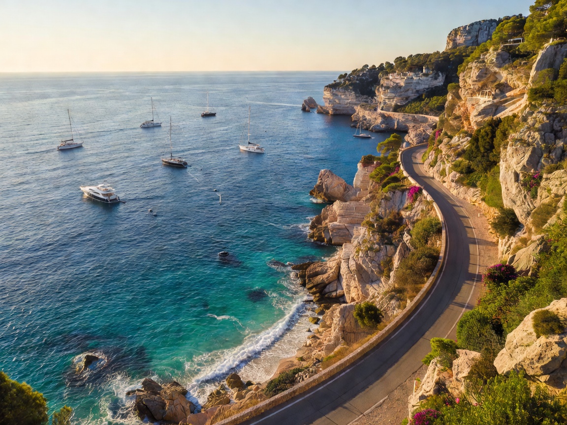Azur coastal view of Nice and the French Riviera